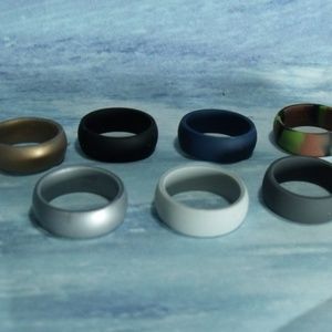 ThunderFit Silicone Wedding Bands Set of 7 Size 7